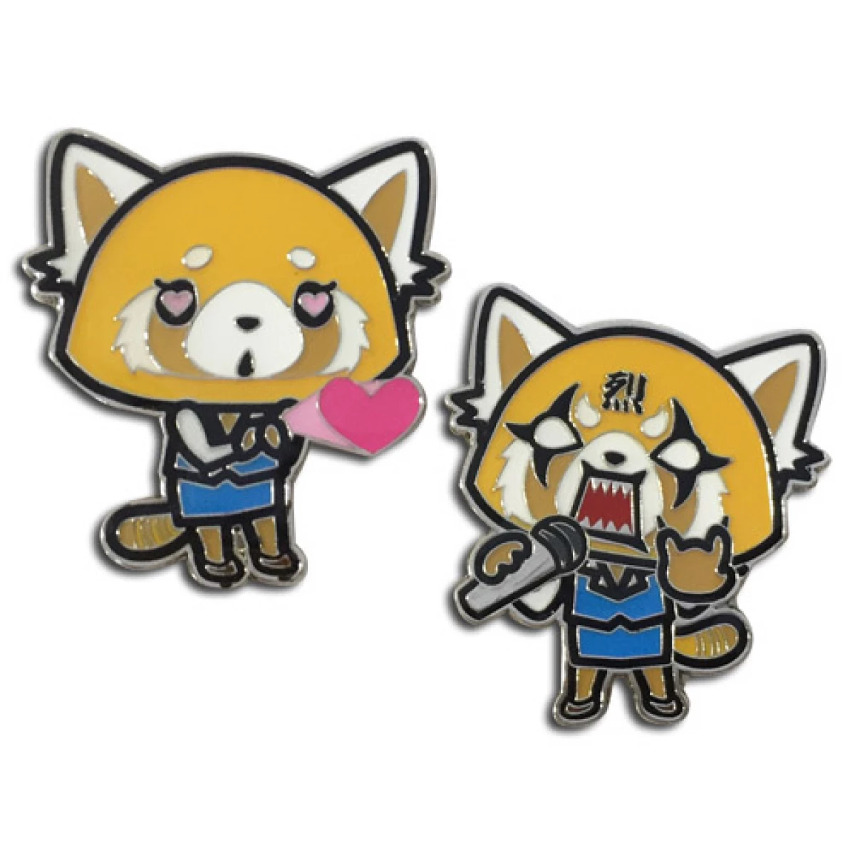 Aggretsuko In Love To Rage Metal Pin