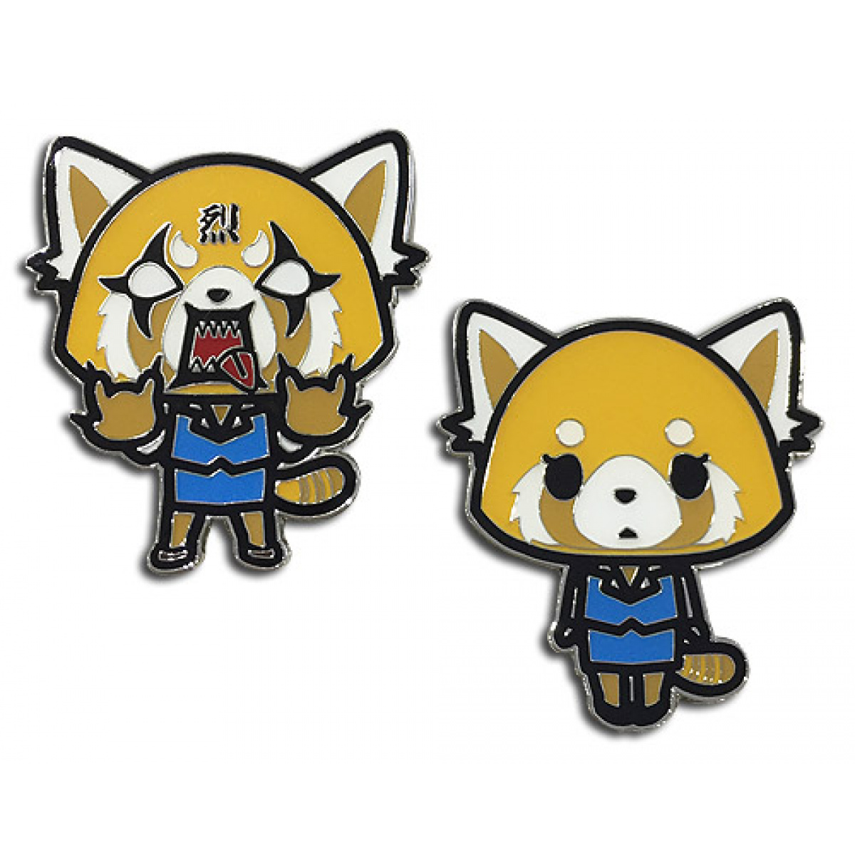 Aggretsuko Calm To Agitated Metal Pin