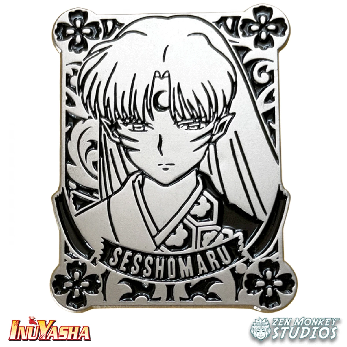 Inuyasha Silver Badge Sesshomaru Enamel Pin